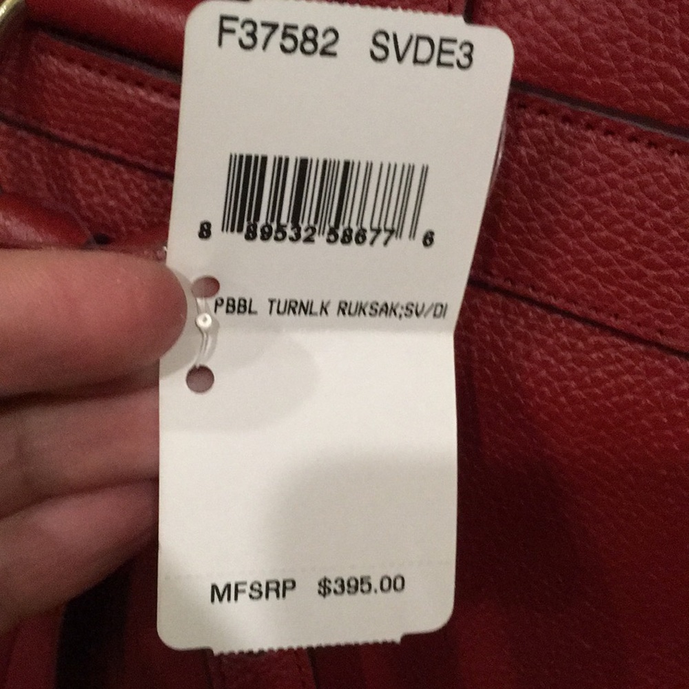 Coach Red Leather medium size backpack. - Picture 3 of 3